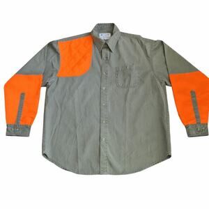 Columbia Hunting Shirt Blaze Orange Quilted Shoulder Field Shirt Streetwear Med